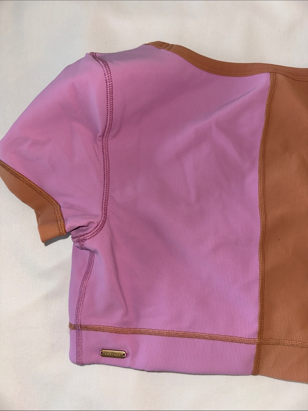 l*space active wear Two-Tone top in Mauve & Tan - Picture 5 of 5